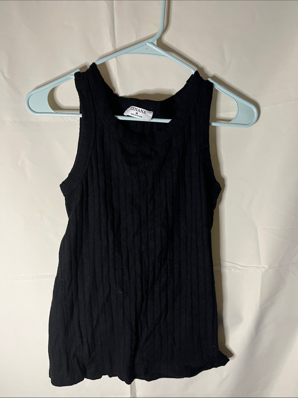 Zenana Outfitters Black Ribbed Sleeveless Tank